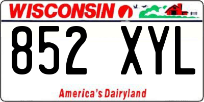 WI license plate 852XYL