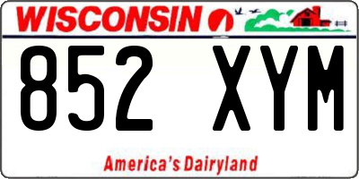 WI license plate 852XYM