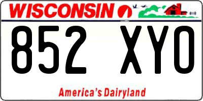 WI license plate 852XYO