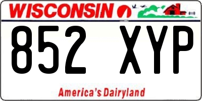 WI license plate 852XYP