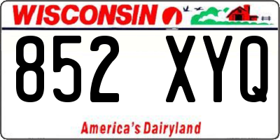 WI license plate 852XYQ