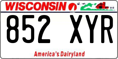 WI license plate 852XYR