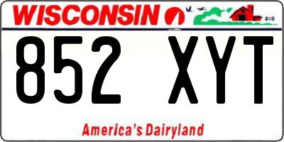 WI license plate 852XYT