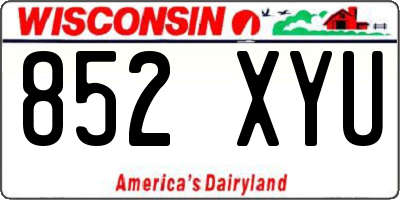 WI license plate 852XYU