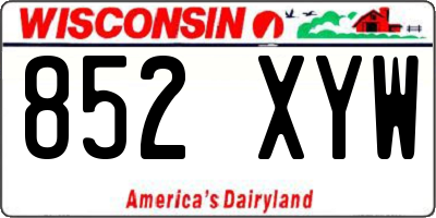 WI license plate 852XYW