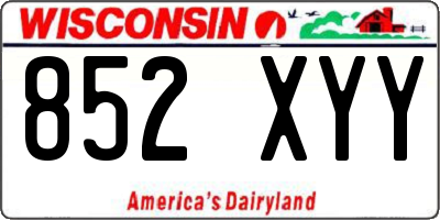 WI license plate 852XYY