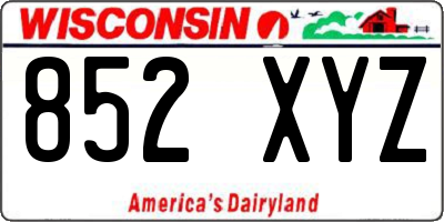 WI license plate 852XYZ