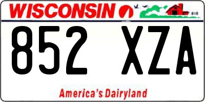 WI license plate 852XZA