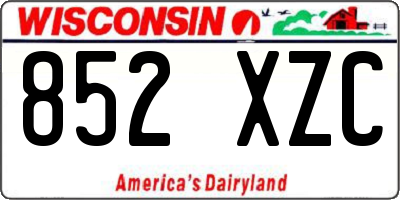 WI license plate 852XZC