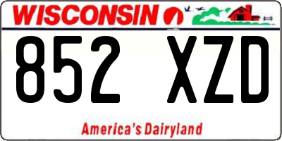 WI license plate 852XZD