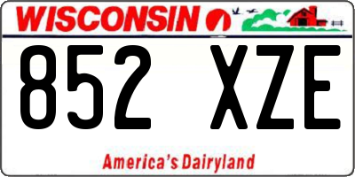 WI license plate 852XZE