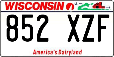 WI license plate 852XZF