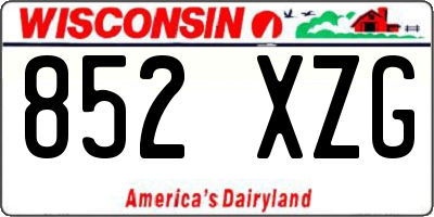 WI license plate 852XZG