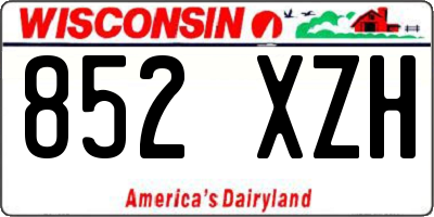 WI license plate 852XZH