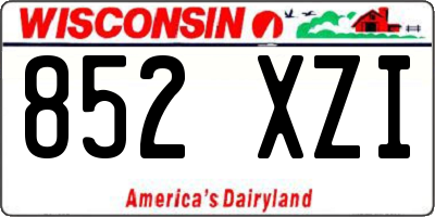 WI license plate 852XZI