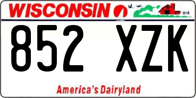 WI license plate 852XZK