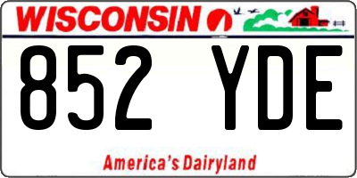 WI license plate 852YDE
