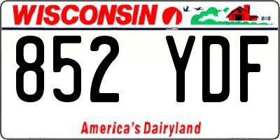 WI license plate 852YDF