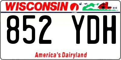 WI license plate 852YDH