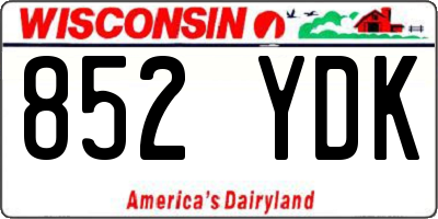 WI license plate 852YDK