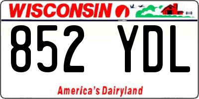WI license plate 852YDL