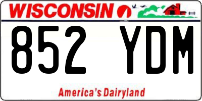 WI license plate 852YDM