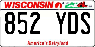 WI license plate 852YDS