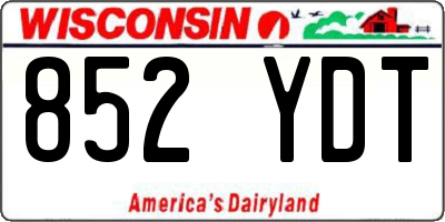 WI license plate 852YDT