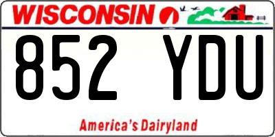 WI license plate 852YDU