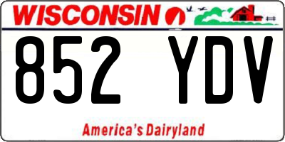 WI license plate 852YDV