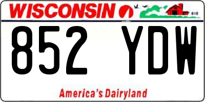 WI license plate 852YDW