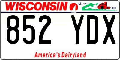 WI license plate 852YDX