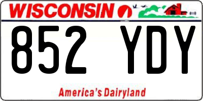 WI license plate 852YDY