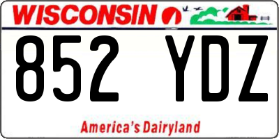 WI license plate 852YDZ