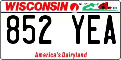 WI license plate 852YEA