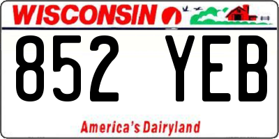 WI license plate 852YEB