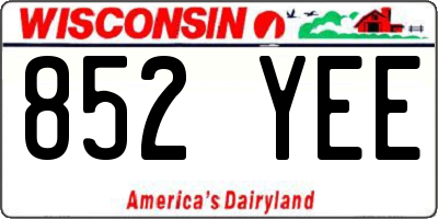 WI license plate 852YEE