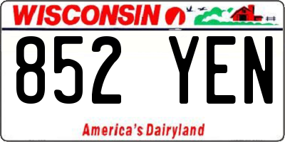 WI license plate 852YEN