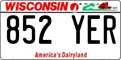 WI license plate 852YER