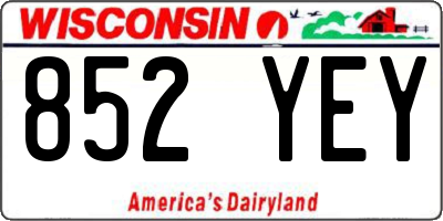 WI license plate 852YEY