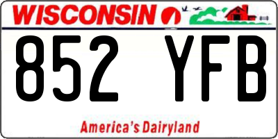 WI license plate 852YFB