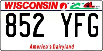 WI license plate 852YFG