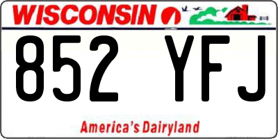 WI license plate 852YFJ