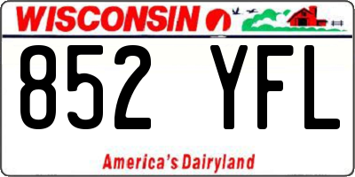 WI license plate 852YFL