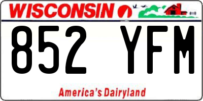 WI license plate 852YFM