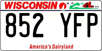 WI license plate 852YFP