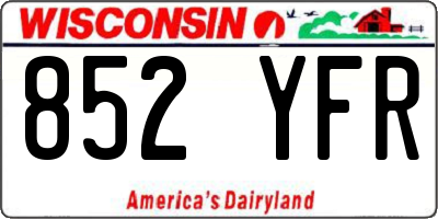 WI license plate 852YFR