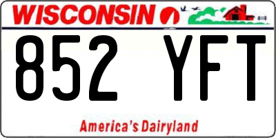 WI license plate 852YFT