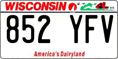 WI license plate 852YFV