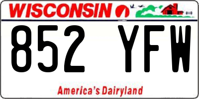 WI license plate 852YFW